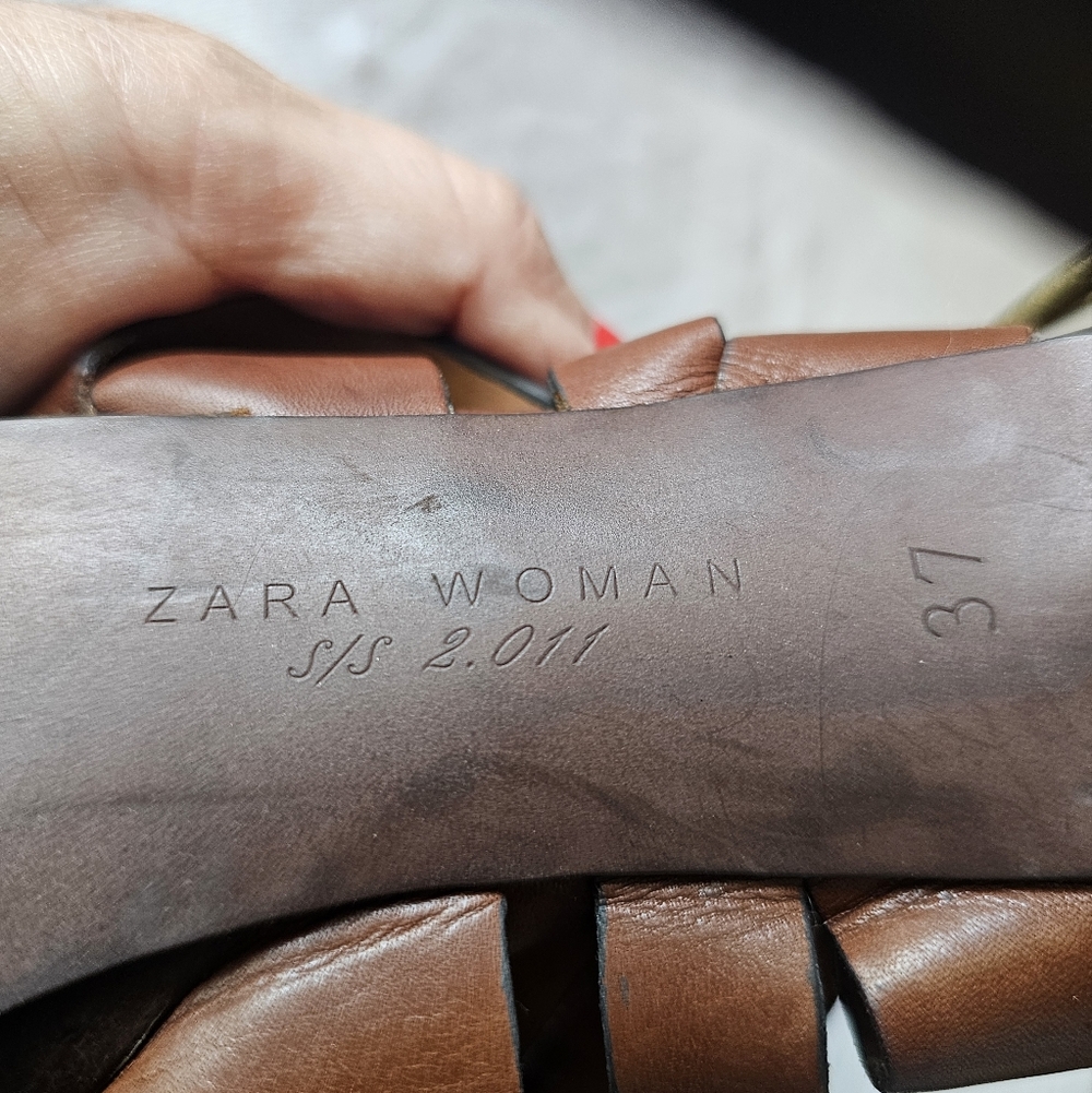 Zara Collection 2011 Elegant Brown Strappy Heels Size 37 - Picture 7 of 8